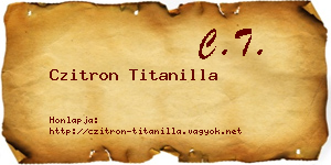 Czitron Titanilla névjegykártya